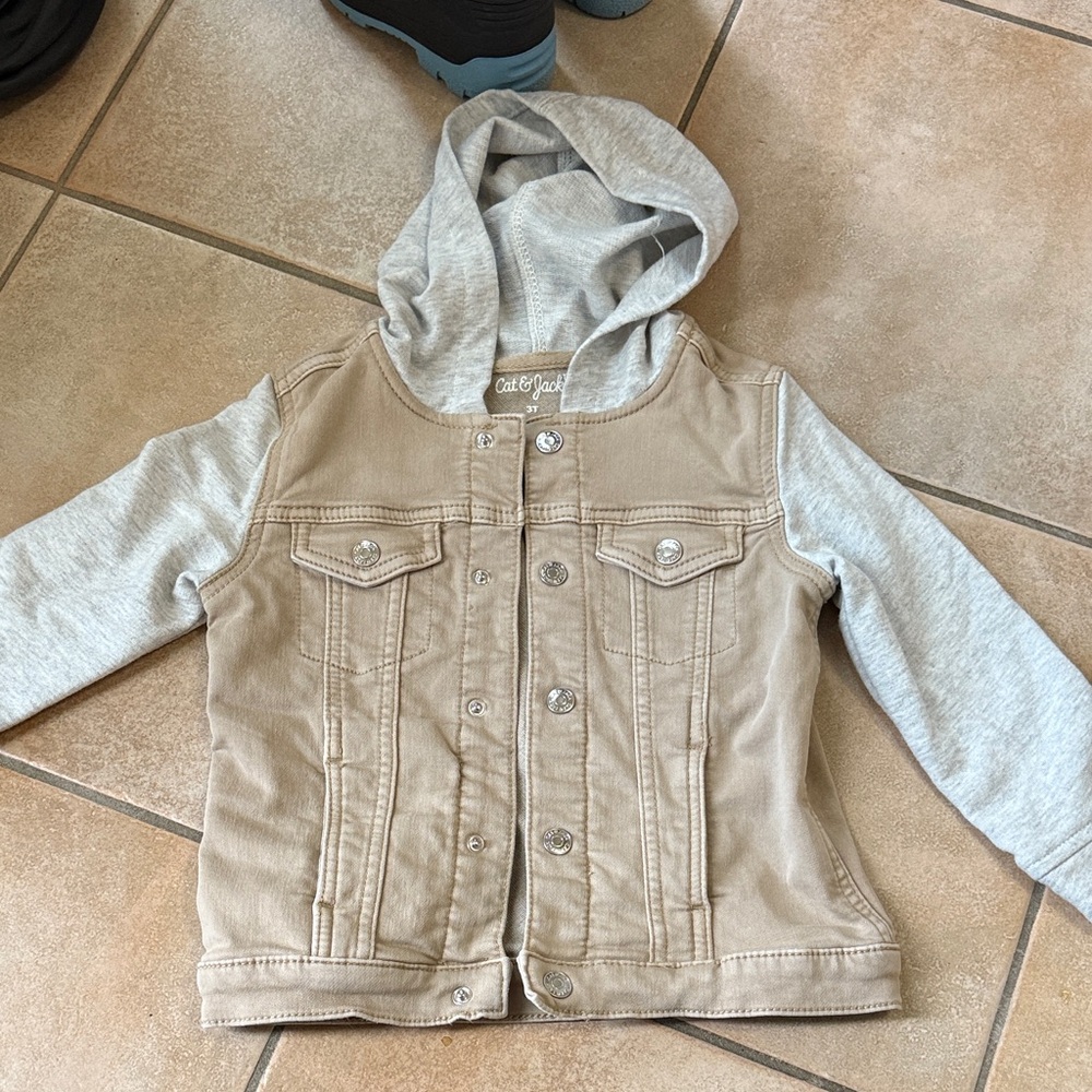 Cat & Jack Tan and Gray Jean Jacket for Kids